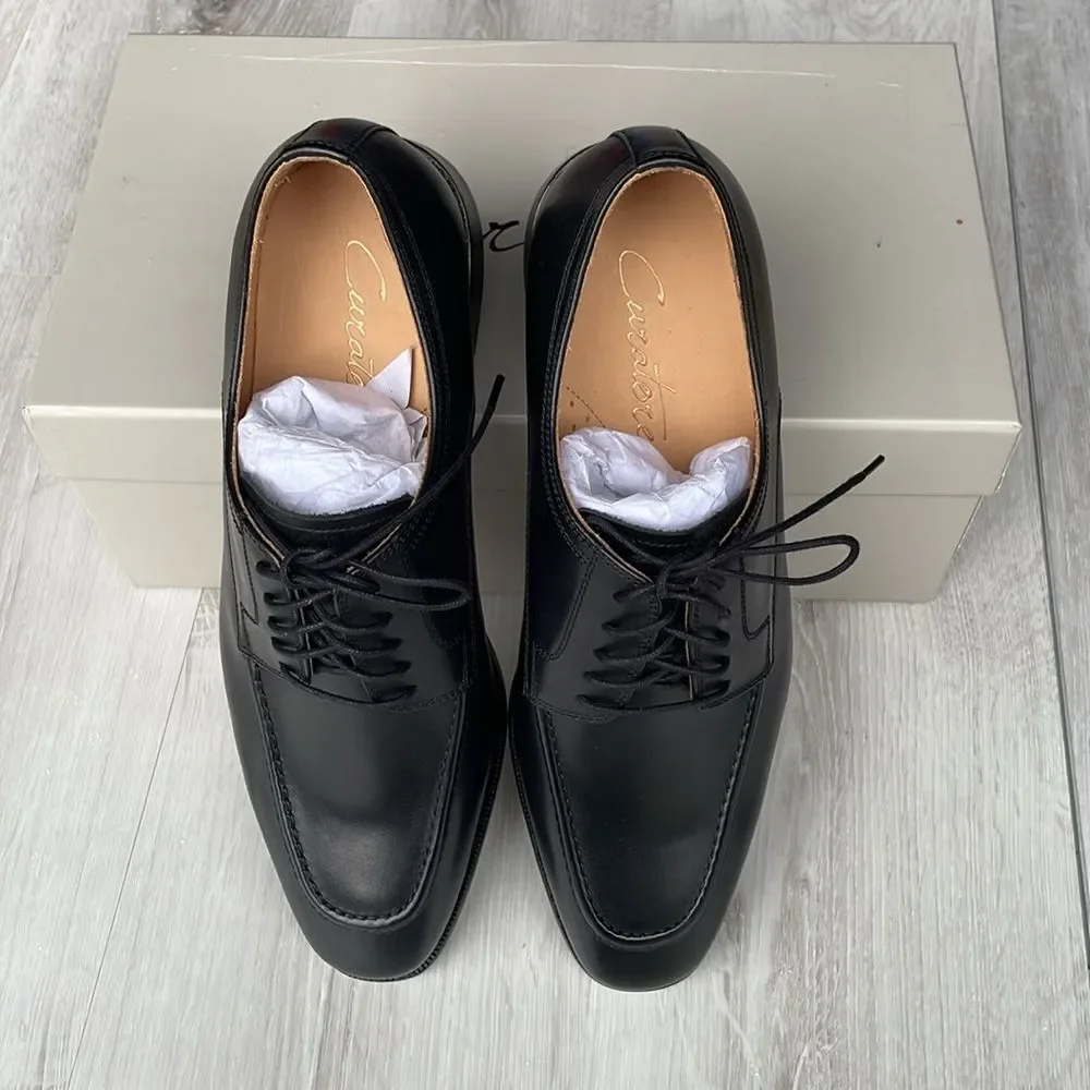 Curatore Lecce apron toe BLACK Italian leather size 8.5‎ NWT in box